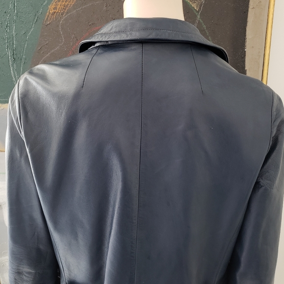 Vintage Double-breasted Leather Coat - Picture 8 of 16